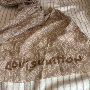 Louis Vuitton Taupe Monogram Scarf